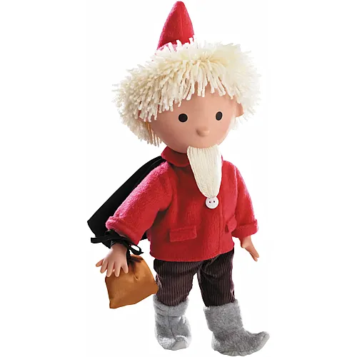 Sandmann Puppe mit Schlafsandbeutel Rot - 37 cm