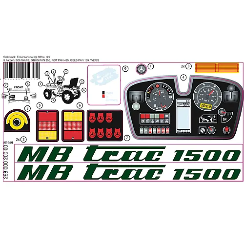 RollyToys Aufkleber MB Trac 1500