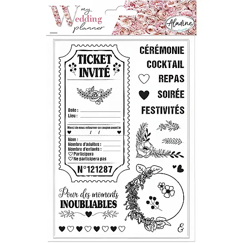Aladine Stempelbogen Wedding Planner Ticket Reponse