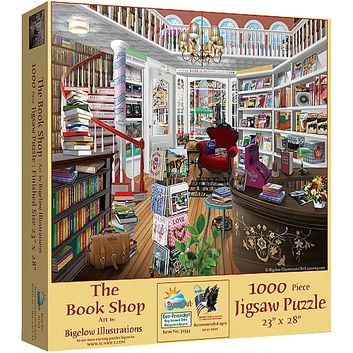 SunsOut Puzzle Bigelow Illustrations The Book Shop - 1000 Teile