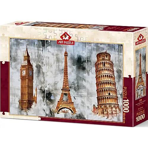 Art Puzzle Three Cities - Three Towers - 1000 Teile