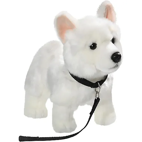 Weisser Sch�ferhund stehend mit Leine - 26 cm