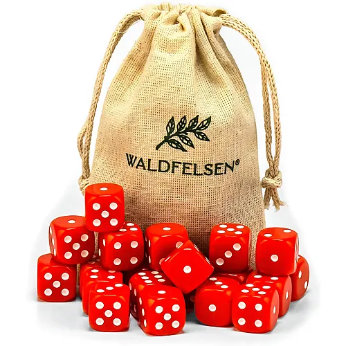 Waldfelsen Hochqualitative W�rfel Standardgr�sse 16mm Rot - 20 Teile