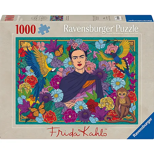 Frida Kahlo's Paradise: Parrot, Monkey and Blooms 1000Teile