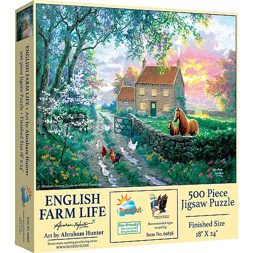 SUNSOUT Fishing Camp 500 Piece Puzzle - Large Piece Jigsaw With Bear Artwork By Abraham Hunter