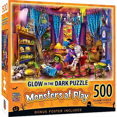 Master Pieces Puzzle Glow in the Dark Halloween - Spielende Monster - 300 Teile