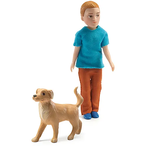 Djeco Puppenhaus Xavier und sein Hund (11.5cm)