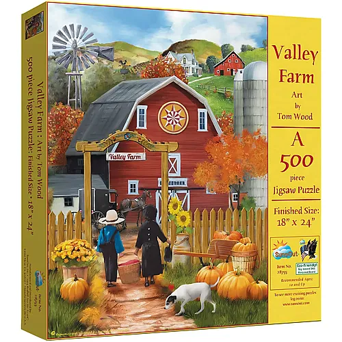 SunsOut Puzzle Tom Wood Valley Farm - 500 Teile