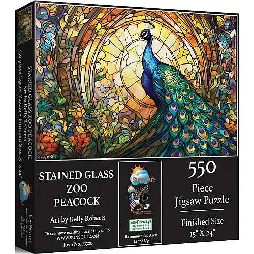 SunsOut Puzzle Kelly Roberts SG Zoo - Pfau - 550 Teile