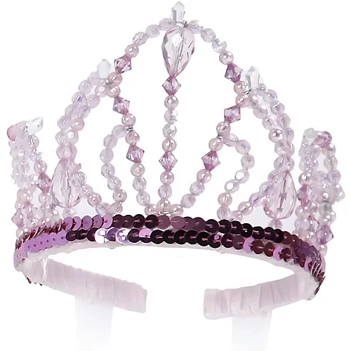 Krone mit Pailletten und Perlen Pink