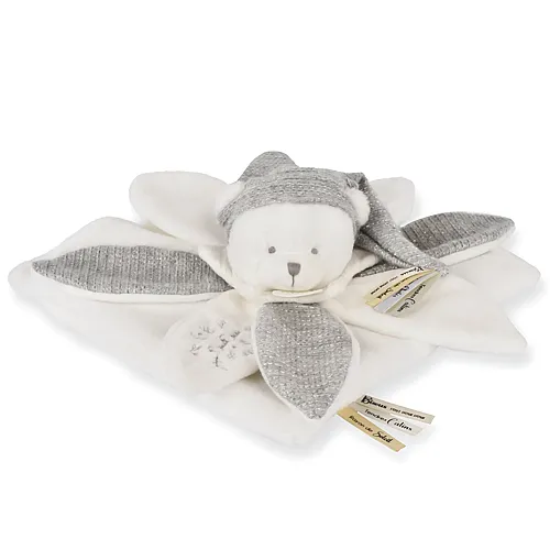 Doudou et Compagnie Schmusetuch B�r Bl�te Silber - 25 cm