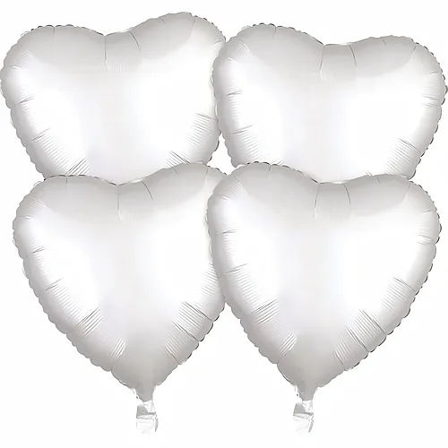 Amscan Herz Weiss - 4 Teile