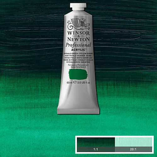 Winsor & Newton W&n Prof. Acrylfarbe 60ml Tube Phthalogr�n Gelbton
