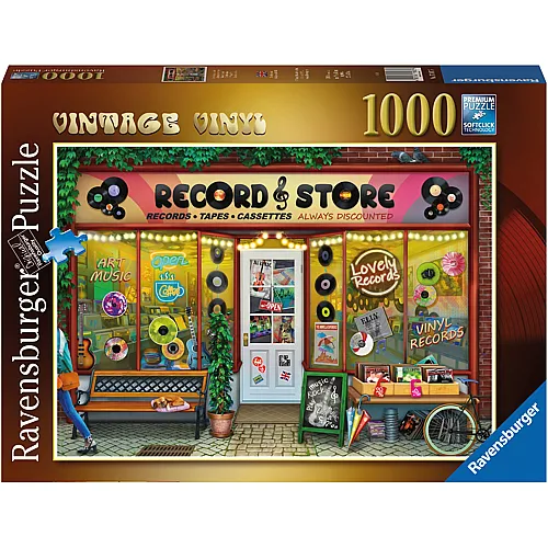 Ravensburger Puzzle Vinylladen, Vintage Vinyl - 1000 Teile