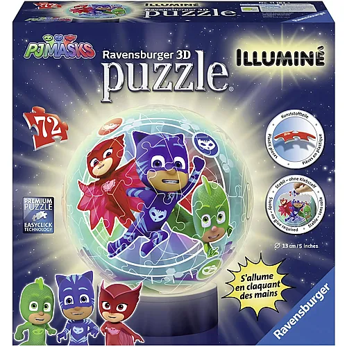 Ravensburger 3D Puzzleball mit LED PJ Masks - 72 Teile