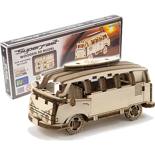 Wooden City Puzzle 3D Retro Ride Bus (56Teile)