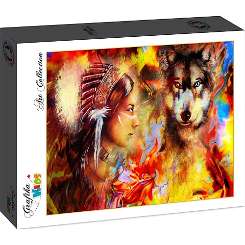 Grafika Puzzle Art Collection Grafika Kids The Indian Woman and the Wolf - 48 Teile