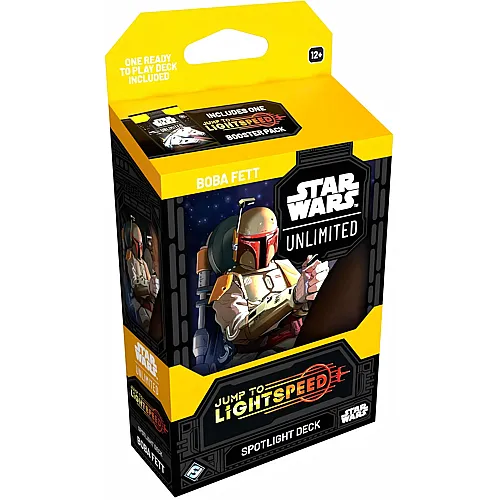 Fantasy Flight Games Star Wars: Unlimited TCG Jump to Lightspeed Spotlight-Deck Boba Fett - 50-Karten-Deck mit exklusiven Karten! Alter 12+, 2+ Spieler, 20 Minuten, Englisch (EN)