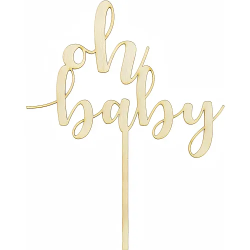 PartyDeco Caketopper Oh Baby 17cm
