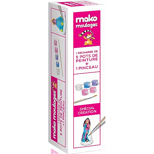 Mako Moulages Mako Kit Recharge 5 Pots Peintures Princesses +1 Pinceau (fr