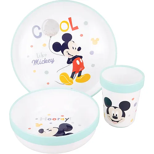 Stor Mickey Mouse Fr�hst�cks Set - 3 Teile
