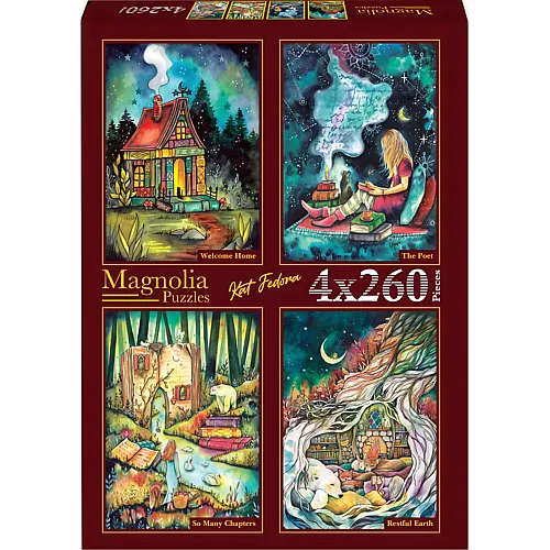 Magnolia Puzzle Puzzle 260 Teile 4 Puzzles - Kat Fedora - Welcome Home - The Poet - So
