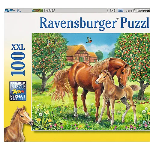 Ravensburger Puzzle Pferdeglck auf der Wiese (100XXL)