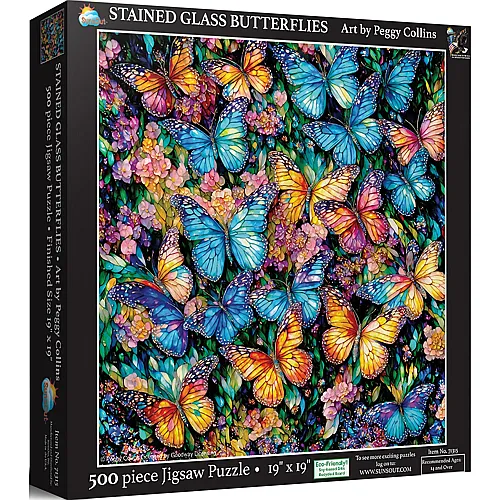 Schmetterlinge aus Buntglas 500Teile
