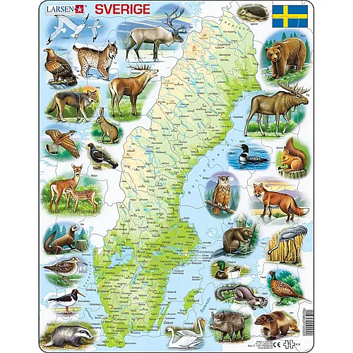 Larsen Puzzle Schweden (Schwedisch) - 71 Teile