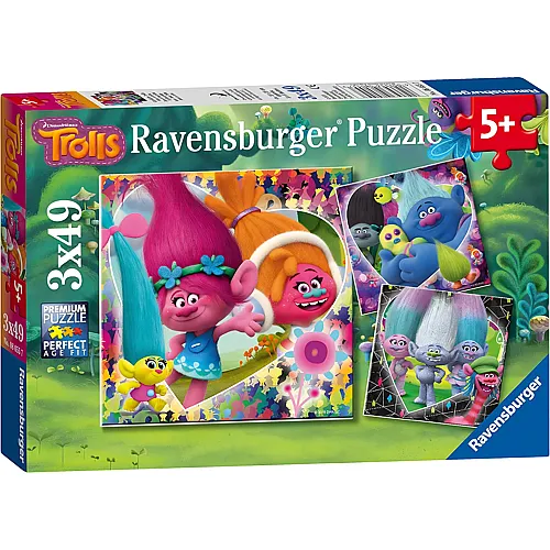 Ravensburger Puzzle 3in1 Trolls - 49 Teile
