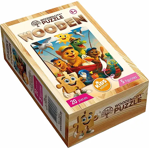 Wooden City Puzzle Holz Kinder Fishing Adventure 20 Teile, spezielle