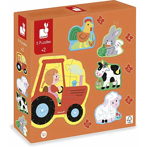 Janod 5 progressive Bauernhof Puzzles