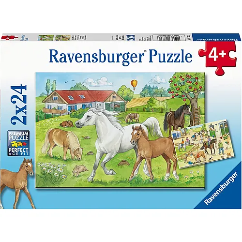 Ravensburger Puzzle Auf dem Pferdehof (2x24)