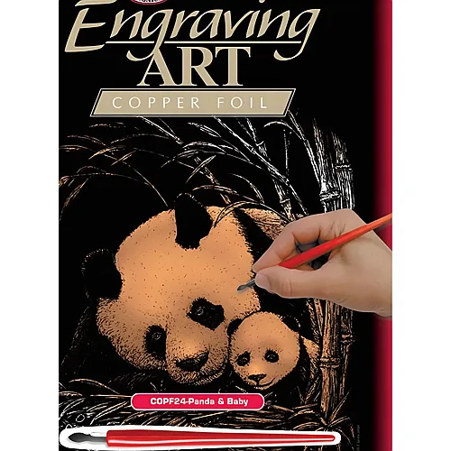 Royal & Langnickel R&l Gravures D'art Std Cuivre Maman Panda & Son Petit 21.3x2