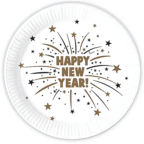 Procos Teller Happy New Year 23cm - 8 Teile