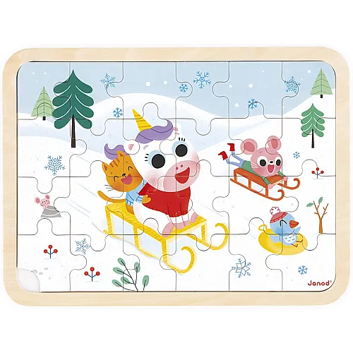 Janod Puzzle Auf Schlittenfahrt - 24 Teile