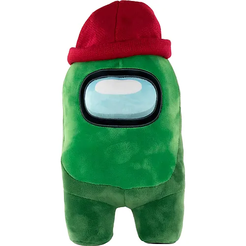 FAMOSA Pl�schtiere Offizielles Produkt von Among Us - Gr�n mit Roter Kappe - Super Soft Qualit�t