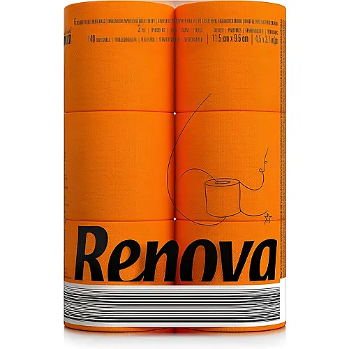 Renova Toilettenpapier Orange - 6 Teile