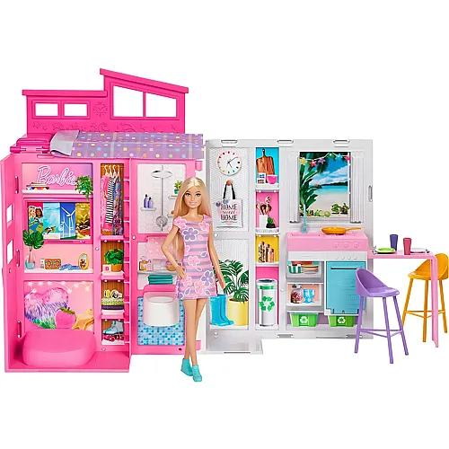 Barbie Ferienhaus mit Puppe und tollem Zubehr