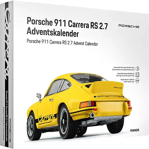 Franzis Modellfahrzeug Adventskalender Porsche 911 Carrera Hellgelb