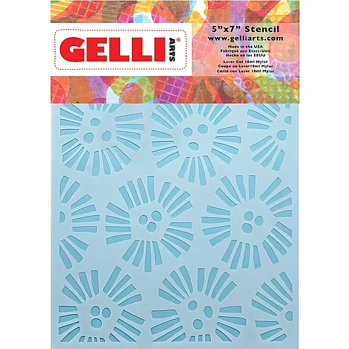 Gelli Arts Gelli Plate - Motiv-schablonen Abstract Flowers 12.7 X 17.8c