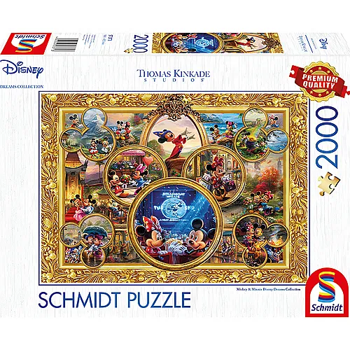 Schmidt Puzzle Thomas Kinkade Disney Mickey & Minnie Dream Collage II (2000Teile)