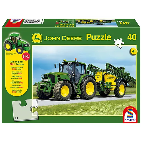 Schmidt Puzzle John Deere Traktor 6630 mit Feldspritze (40Teile)