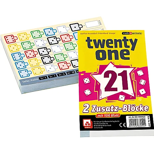 NSV Spiele Twenty One - 2 Zusatz-Blcke mit je 78 Blatt