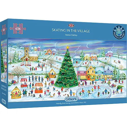 Gibsons Puzzle Ileana Oakley Schlittschuhlaufen im Dorf - 636 Teile