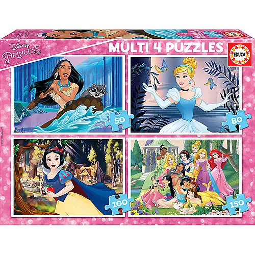 Educa Puzzle 4 in1 Disney Princess (50/80/100/150)