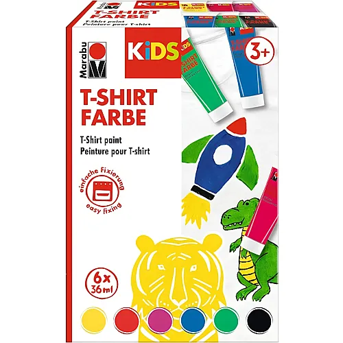 Marabu KiDS T-Shirt Farbe 6er-Set 6x3 ml