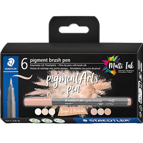 Staedtler Pigment Brush Pen - 6 Teile