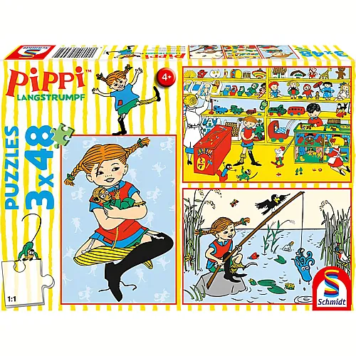 Schmidt Puzzle Pippi Langstrumpf Ich mache mir die Welt, wie sie mir gefllt (3x48)