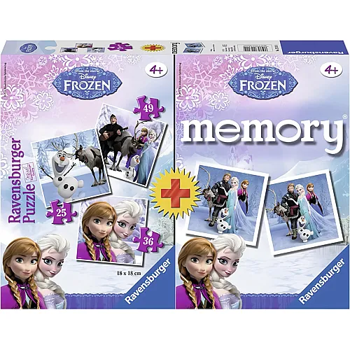 Ravensburger Frozen - Die Eisk�nigin: 3 Puzzles + Memory